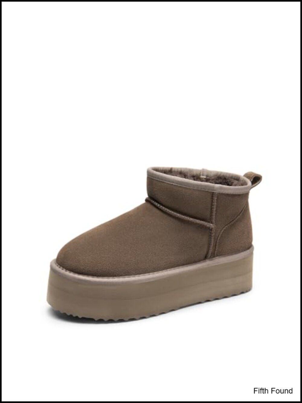Women's Platform Anti-Slip Mini Boots Suede Faux Fur Lined Winter Snow Booties